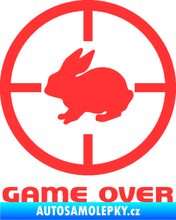 Samolepka Game over lov zajíce světle červená