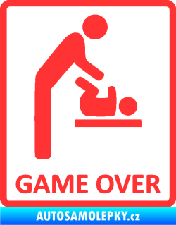 Samolepka Game over varianta baby světle červená