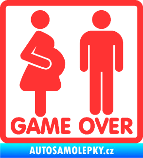 Samolepka Game over varianta jsem v tom světle červená