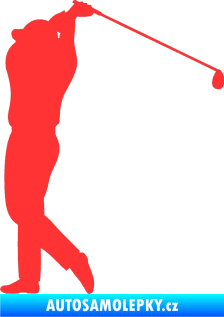 Samolepka Golfista 004 levá světle červená