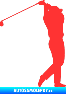Samolepka Golfista 004 pravá světle červená