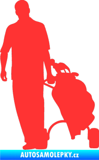 Samolepka Golfista 009 levá světle červená