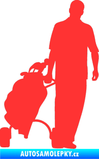 Samolepka Golfista 009 pravá světle červená