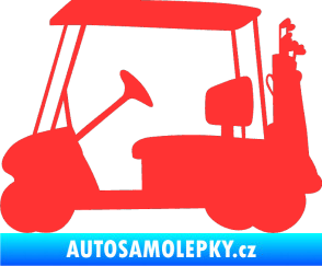 Samolepka Golfista 012 levá vozík světle červená