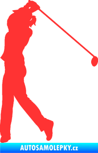 Samolepka Golfistka 013 levá světle červená