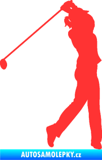 Samolepka Golfistka 013 pravá světle červená
