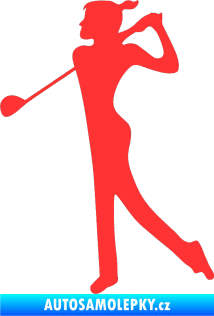 Samolepka Golfistka 016 levá světle červená