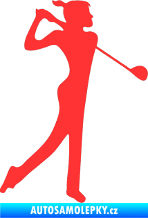Samolepka Golfistka 016 pravá světle červená