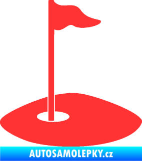 Samolepka Golfová jamka 001 levá světle červená