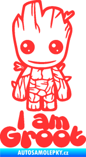 Samolepka Groot 001 levá s nápisem světle červená