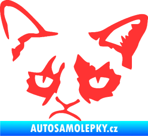Samolepka Grumpy cat 001 levá světle červená
