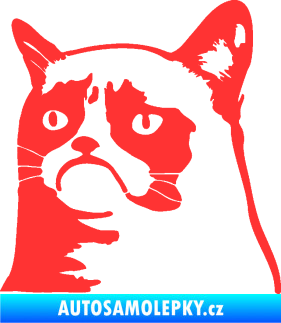 Samolepka Grumpy cat 002 levá světle červená