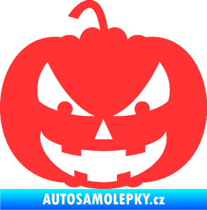 Samolepka Halloween 016 levá dýně světle červená