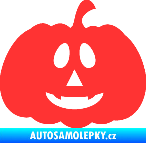 Samolepka Halloween 017 pravá dýně světle červená