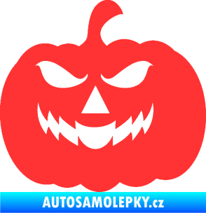 Samolepka Halloween 018 levá dýně světle červená