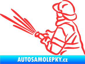 Samolepka Hasič 015 levá světle červená