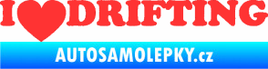 Samolepka I love drifting světle červená