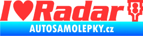 Samolepka I love radar nápis světle červená