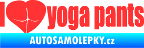 Samolepka I love yoga pants nápis světle červená