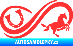 Samolepka Infinity 005 pravá koník s podkovou světle červená