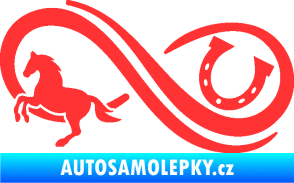 Samolepka Infinity 005 levá koník s podkovou světle červená