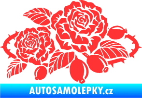 Samolepka Interiér 004 pravá růže šípková světle červená