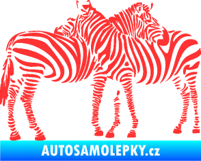 Samolepka Interiér 019 pravá zebry světle červená