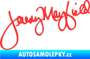 Samolepka Podpis Jeremy Mayfield  světle červená