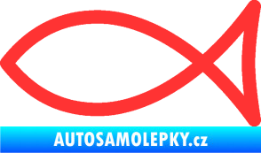 Samolepka Jesus rybička 006 křesťanský symbol světle červená