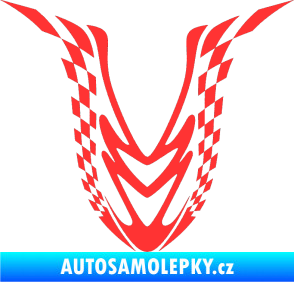 Samolepka Kapota 006 šachovnice světle červená