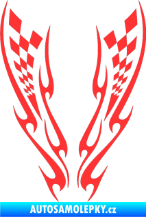 Samolepka Kapota 031 šachovnice světle červená