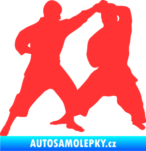 Samolepka Karate 013 levá souboj světle červená