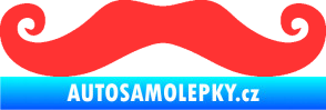 Samolepka Knír 001 movember, moustache styl světle červená