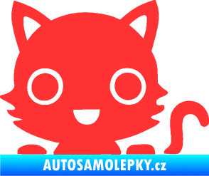 Samolepka Kočka 014 pravá kočka v autě světle červená