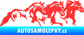 Samolepka Koníci 004 pravá stádo světle červená