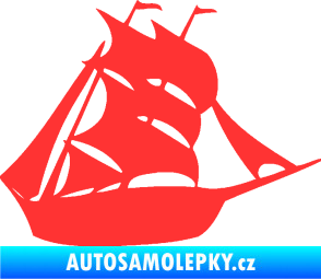 Samolepka Koráb 001 pravá světle červená