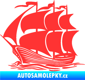 Samolepka Koráb 002 levá světle červená