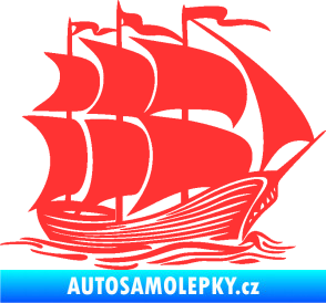 Samolepka Koráb 002 pravá světle červená