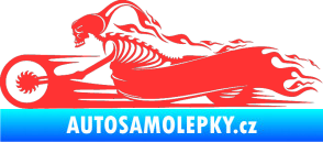 Samolepka Kostra na motorce s plameny levá světle červená