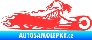 Samolepka Kostra na motorce s plameny pravá světle červená