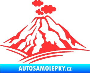 Samolepka Krajina hory 018 pravá světle červená