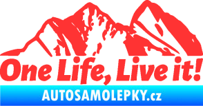 Samolepka Krajina hory 029 levá světle červená