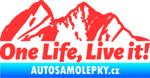 Samolepka Krajina hory 029 pravá světle červená
