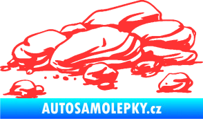 Samolepka Krajina kameny 001 světle červená