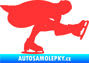 Samolepka Krasobruslení 007 pravá krasobruslařka světle červená
