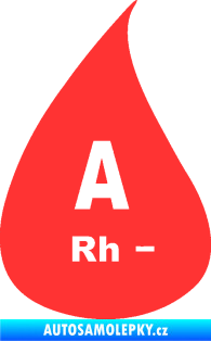 Samolepka Krevní skupina A Rh- kapka světle červená