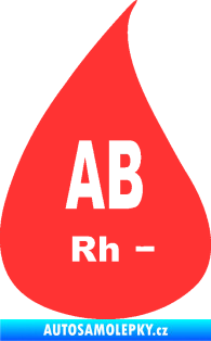 Samolepka Krevní skupina AB Rh- kapka světle červená