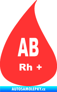 Samolepka Krevní skupina AB Rh+ kapka světle červená