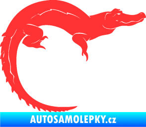 Samolepka Krokodýl 001 pravá světle červená