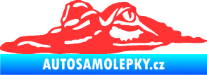 Samolepka Krokodýl 003 levá hlava na hladině světle červená